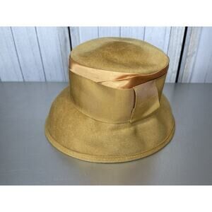 Vintage Luxor Mustard Gold 1970s Bucket 100% Wool Hat Union Label